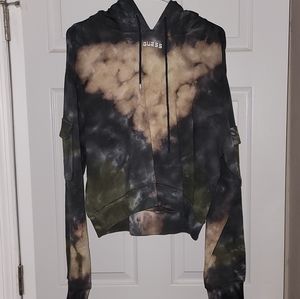 Guess Women's Tie Dye Cropped Hoodie LARGE